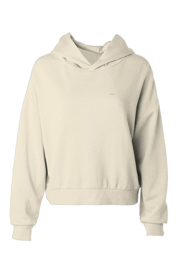 hip height hoodie embroidered taupe