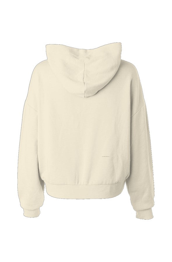 hip height hoodie embroidered taupe
